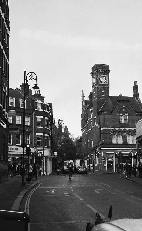 2026-03-10 / IMG_7041 — Hampstead — shot on Olympus OM10n — Agfa APX 400(+1) Black & White